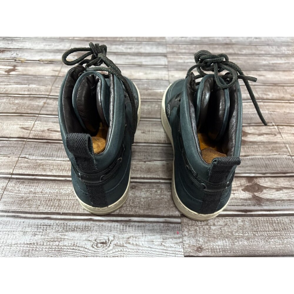 Lanvin High Top suede Sneaker size 10 color blue / black / white - Picture 3 of 8